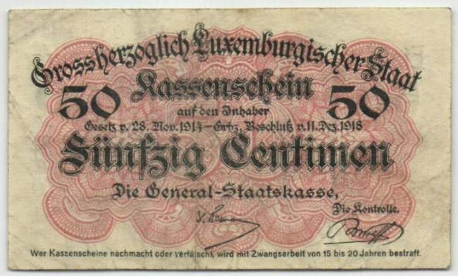 50 Centimes 11.12.1918